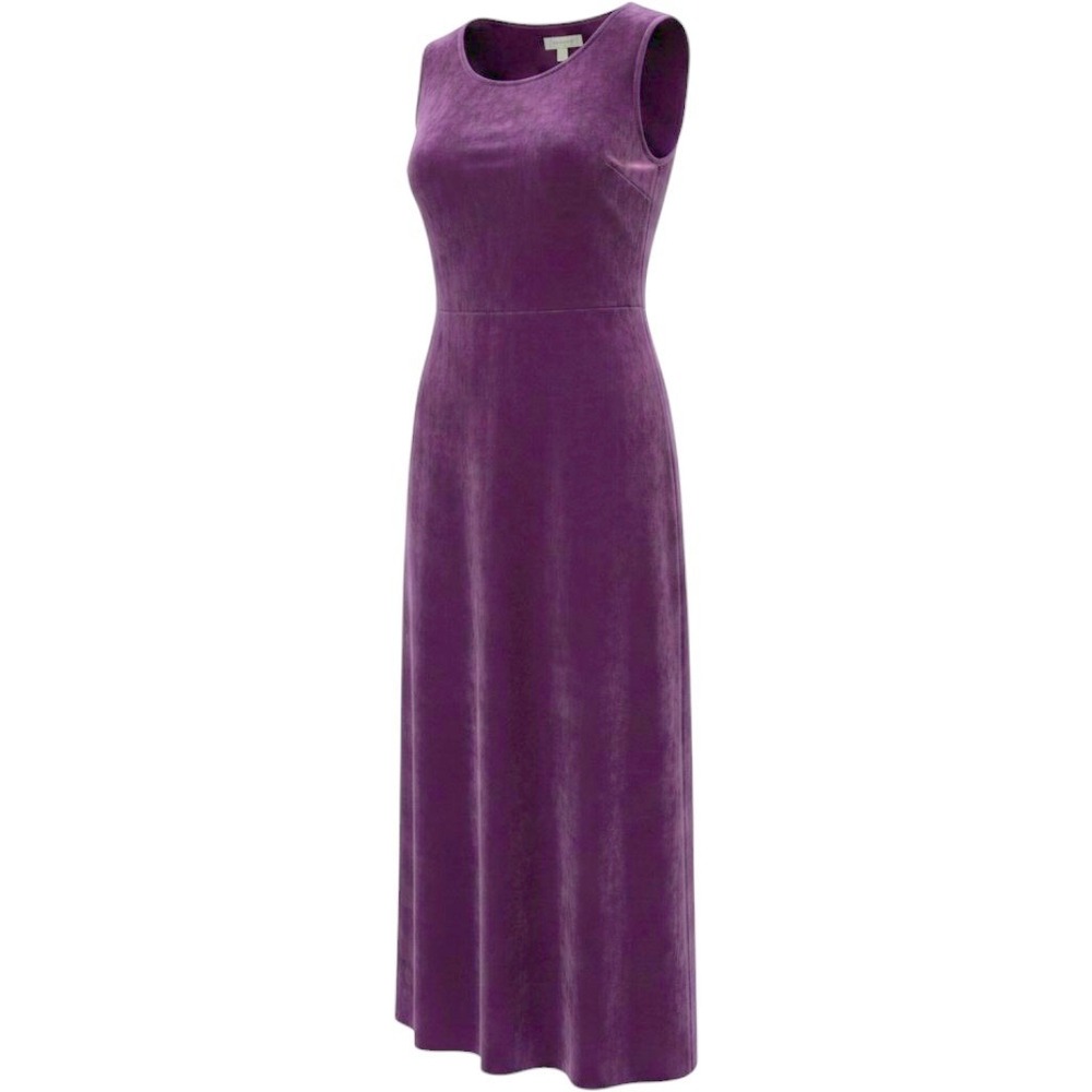 All That Jazz Purple Velvet Maxi Dress Sleeveless Round Neck Plum Size 16